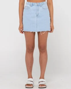 Flash Sale Celeste High Waisted Frayed Denim Skirt Womens Skirts