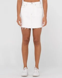 New Celeste High Waisted Frayed Denim Skirt Womens Skirts