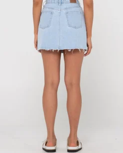 Flash Sale Celeste High Waisted Frayed Denim Skirt Womens Skirts
