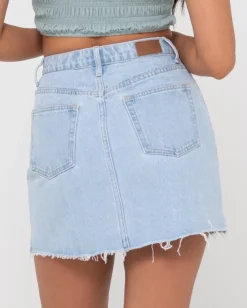 Flash Sale Celeste High Waisted Frayed Denim Skirt Womens Skirts