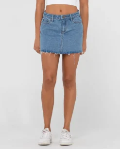 Cheap Celeste Low Rise Denim Mini Skirt Womens Skirts