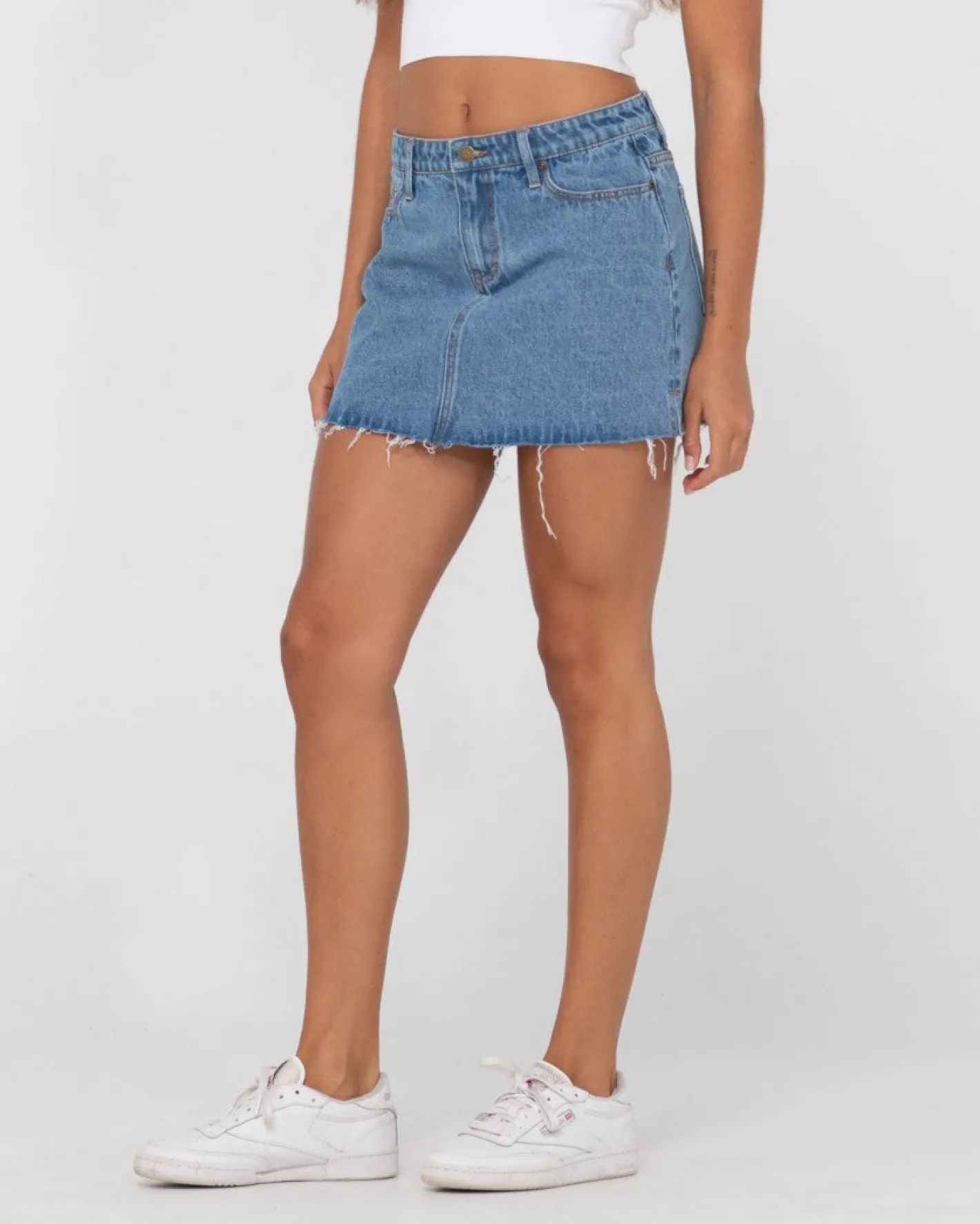Cheap Celeste Low Rise Denim Mini Skirt Womens Skirts