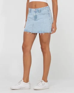 Discount Celeste Low Rise Denim Mini Skirt Womens Skirts
