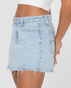 Discount Celeste Low Rise Denim Mini Skirt Womens Skirts