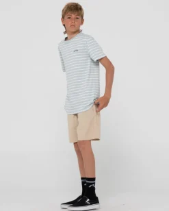 Hot Changing Lanes Striped Tee Boys Kids Tops