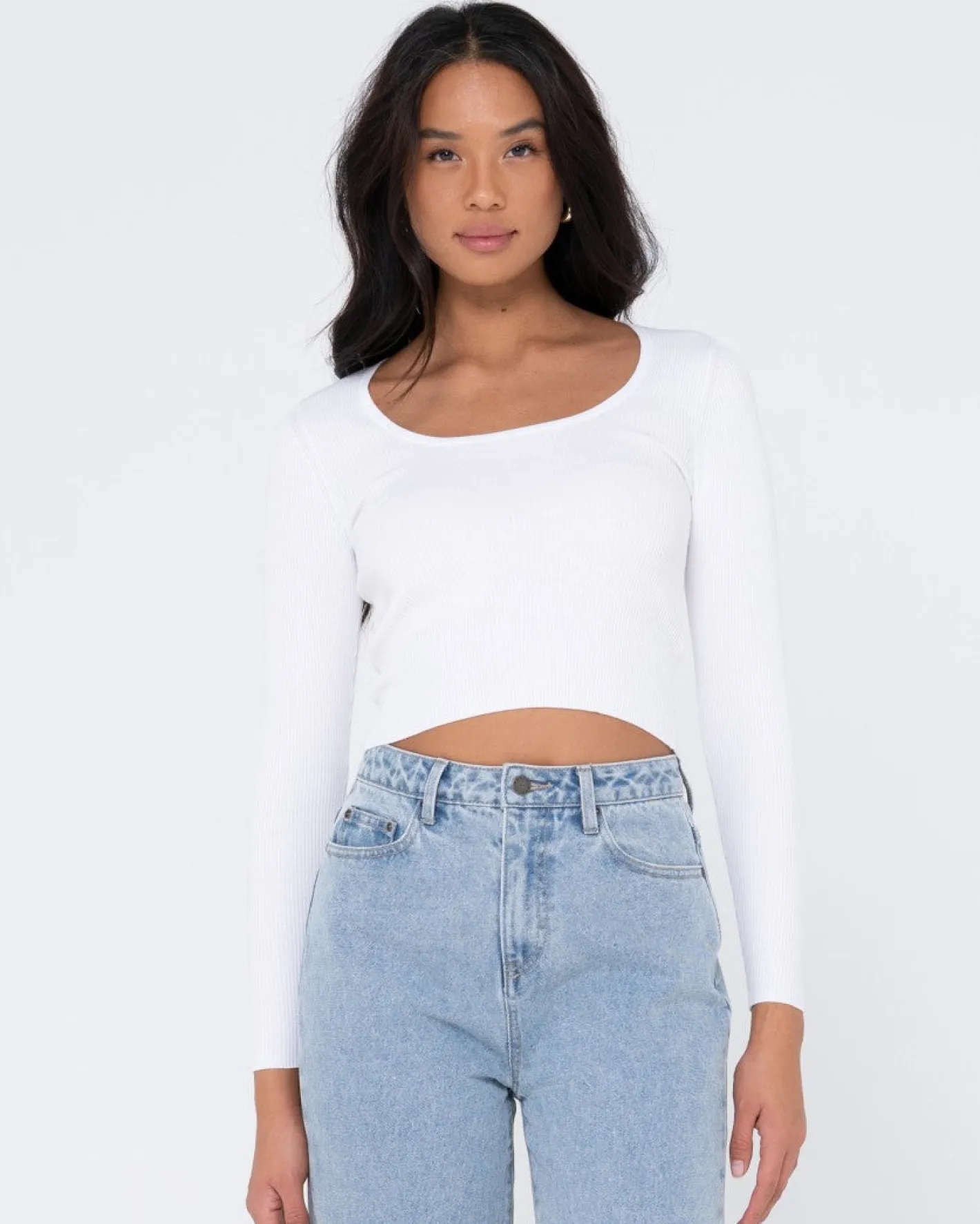 Discount Charis Low Neckline Long Sleeve Knit Top Womens Fashion Tops