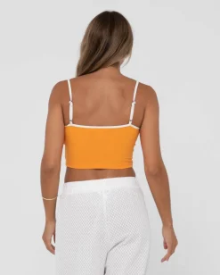 Hot Charlie Retro Contrast Cropped Tank Top Womens Tees & Tanks