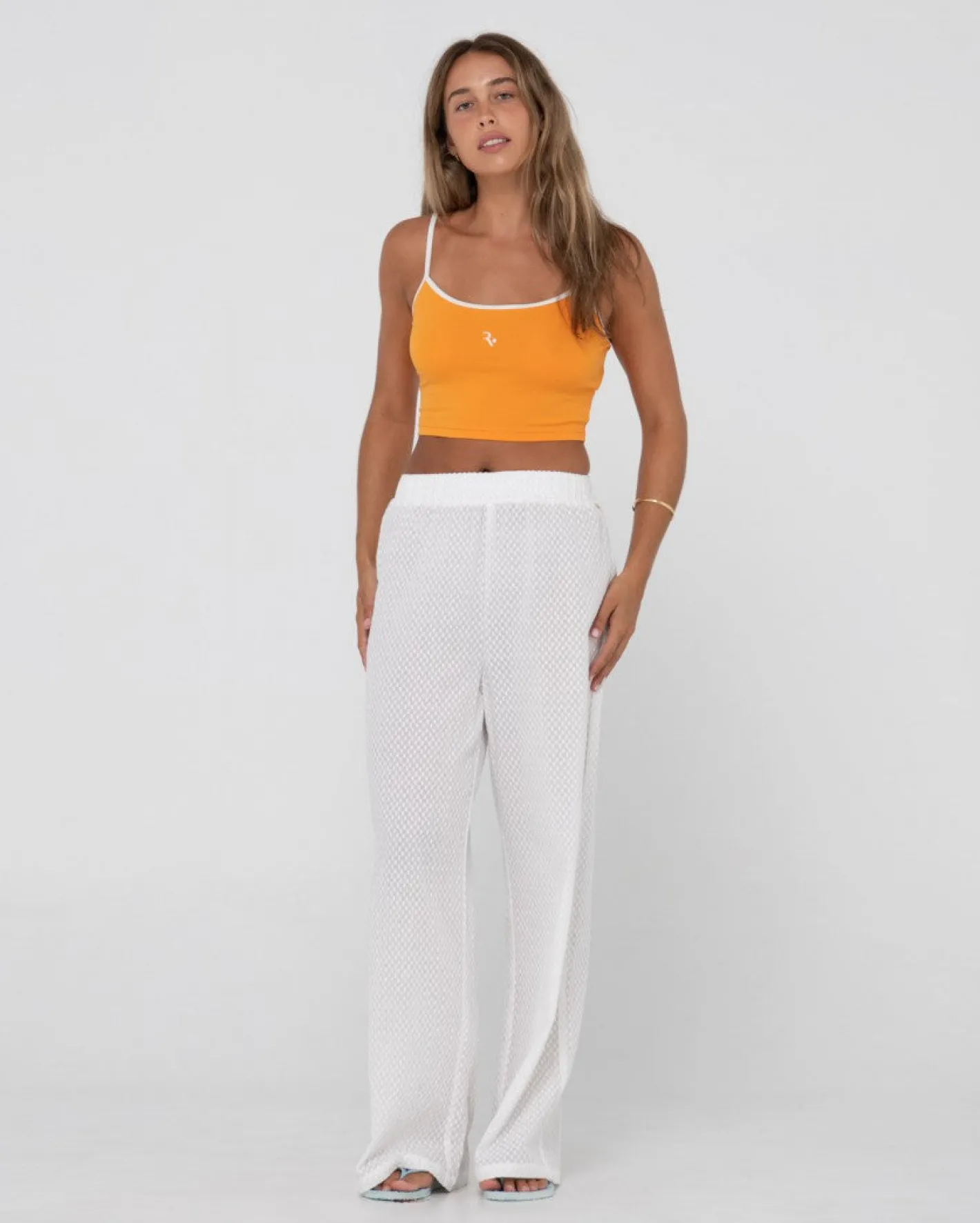Hot Charlie Retro Contrast Cropped Tank Top Womens Tees & Tanks
