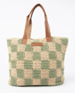 Fashion Checkmate Straw Beach Bag Womens Bags & Handbags