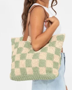 Fashion Checkmate Straw Beach Bag Womens Bags & Handbags
