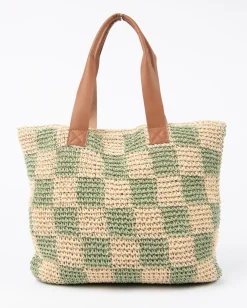 Fashion Checkmate Straw Beach Bag Womens Bags & Handbags