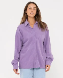 Hot Chelsea Oversized Cord Shirt Womens Fashion Tops