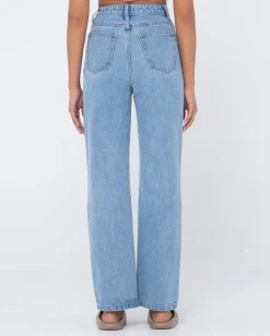 Shop Chloe High Waisted Distressed Straight Jean Womens Denim