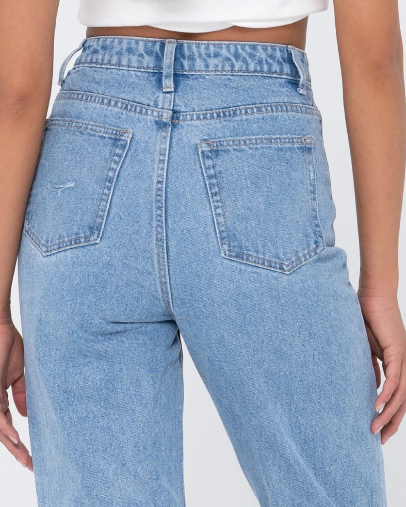 Online Chloe High Waisted Distressed Straight Jean Womens Pants