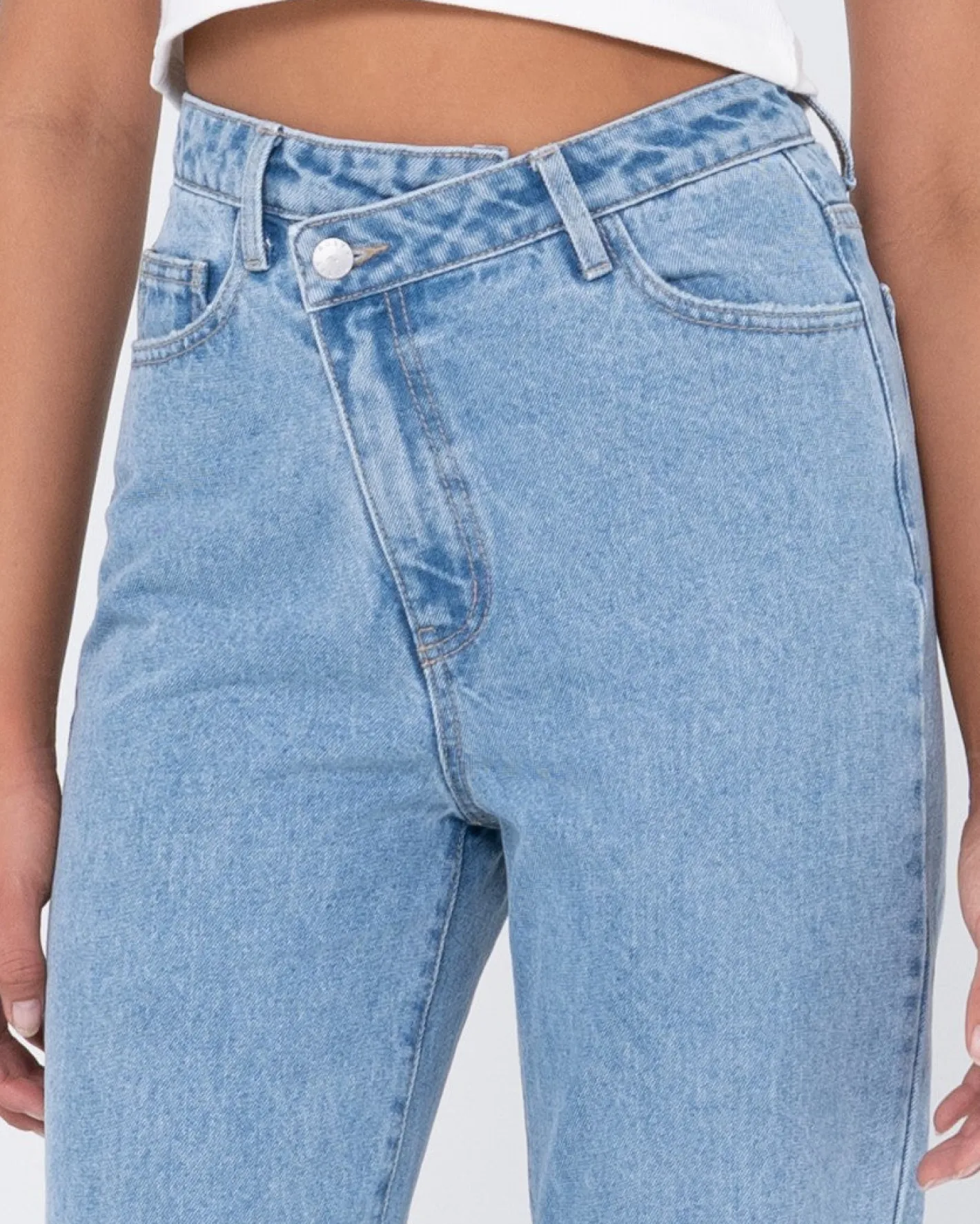 Online Chloe High Waisted Distressed Straight Jean Womens Pants