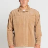 Cheap Coup Cord Long Sleeve Overshirt Mens Jackets