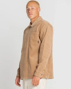 Best Coup Cord Long Sleeve Overshirt Mens Shirts