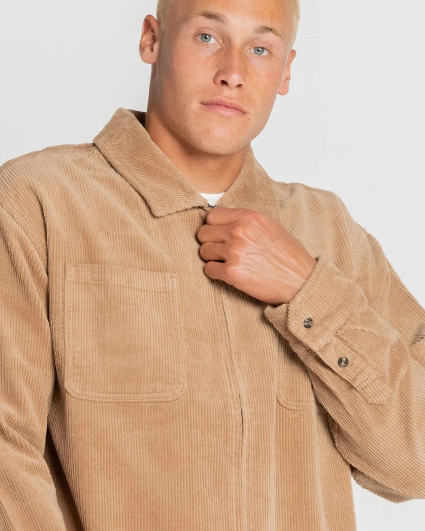 Best Coup Cord Long Sleeve Overshirt Mens Shirts