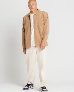Best Coup Cord Long Sleeve Overshirt Mens Shirts