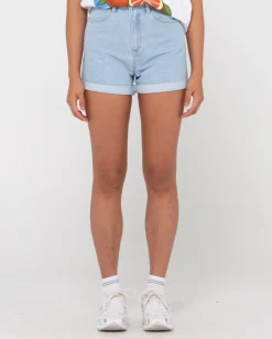 Outlet Cyprus High Waisted Denim Short Womens Shorts