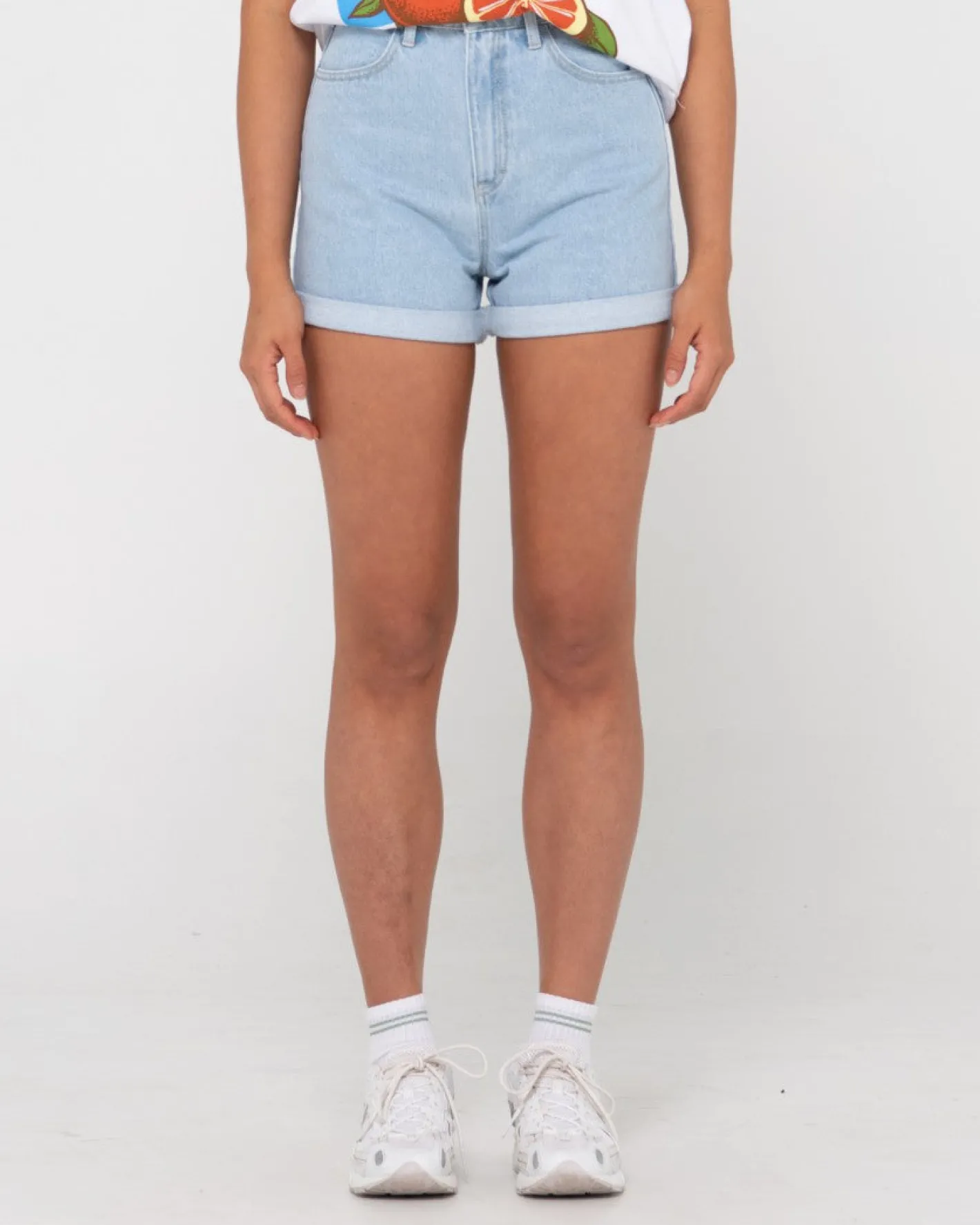 Outlet Cyprus High Waisted Denim Short Womens Shorts