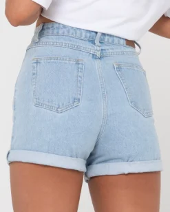 Outlet Cyprus High Waisted Denim Short Womens Shorts