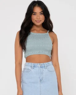 Hot Danielle Shirring Crop Top Womens Fashion Tops