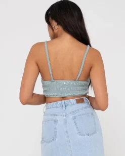 Hot Danielle Shirring Crop Top Womens Fashion Tops