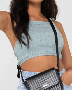Hot Danielle Shirring Crop Top Womens Fashion Tops