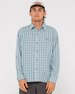 Discount Datsun Relaxed Check Long Sleeve Shirt Mens Shirts