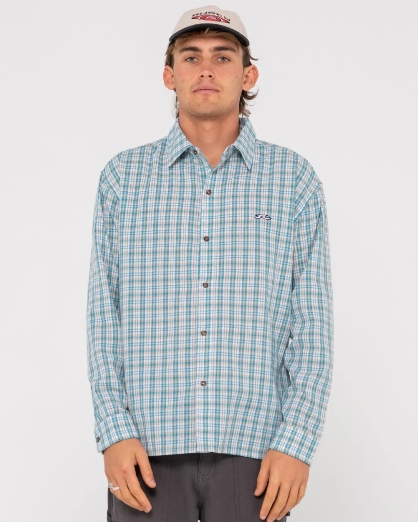 Discount Datsun Relaxed Check Long Sleeve Shirt Mens Shirts