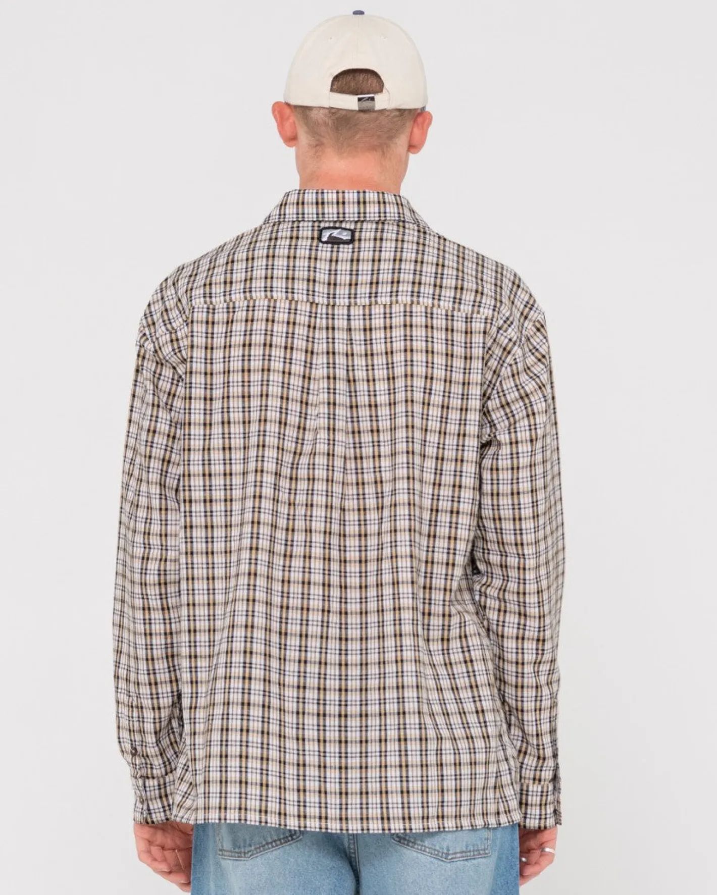 Outlet Datsun Relaxed Check Long Sleeve Shirt Mens Shirts