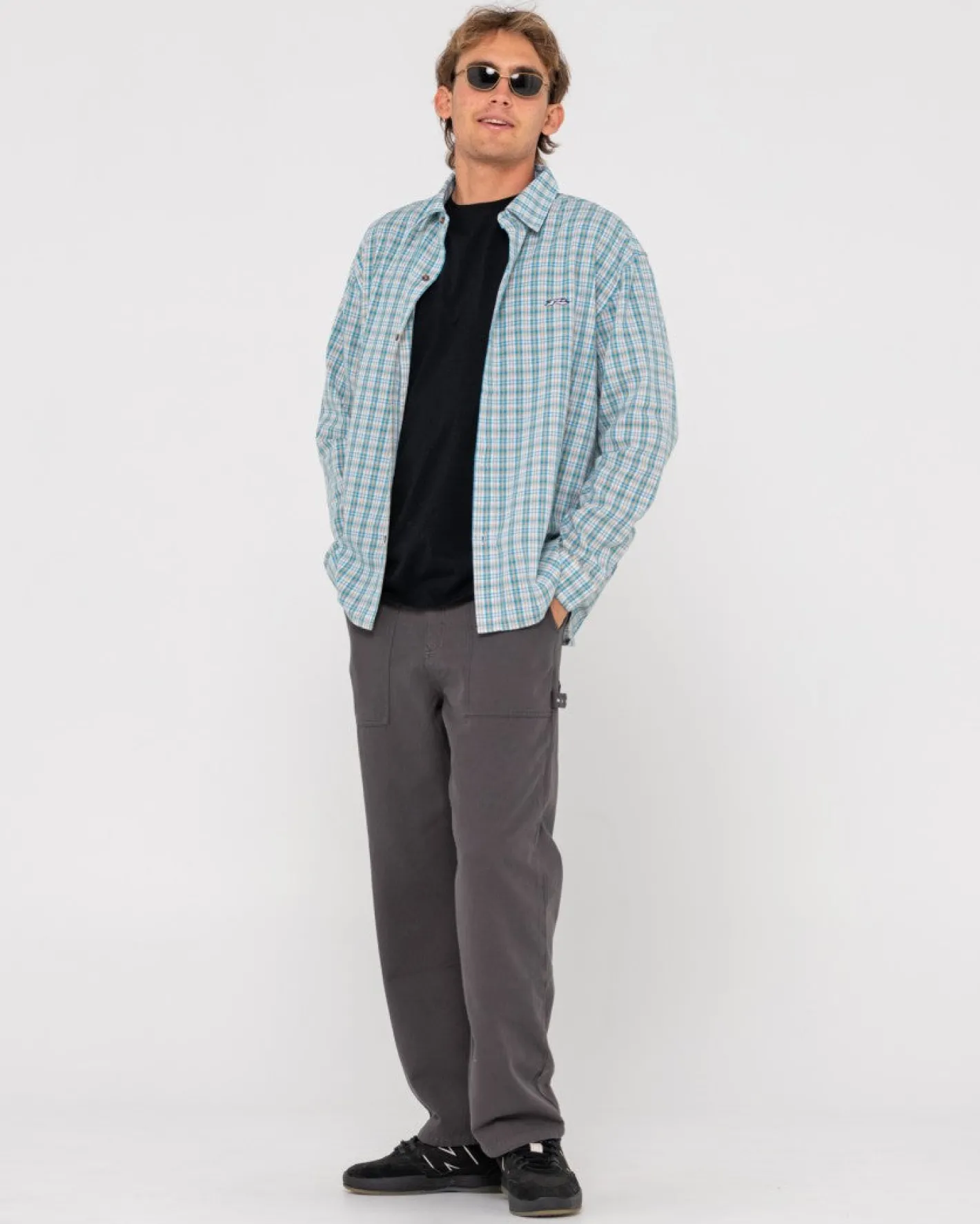 Discount Datsun Relaxed Check Long Sleeve Shirt Mens Shirts