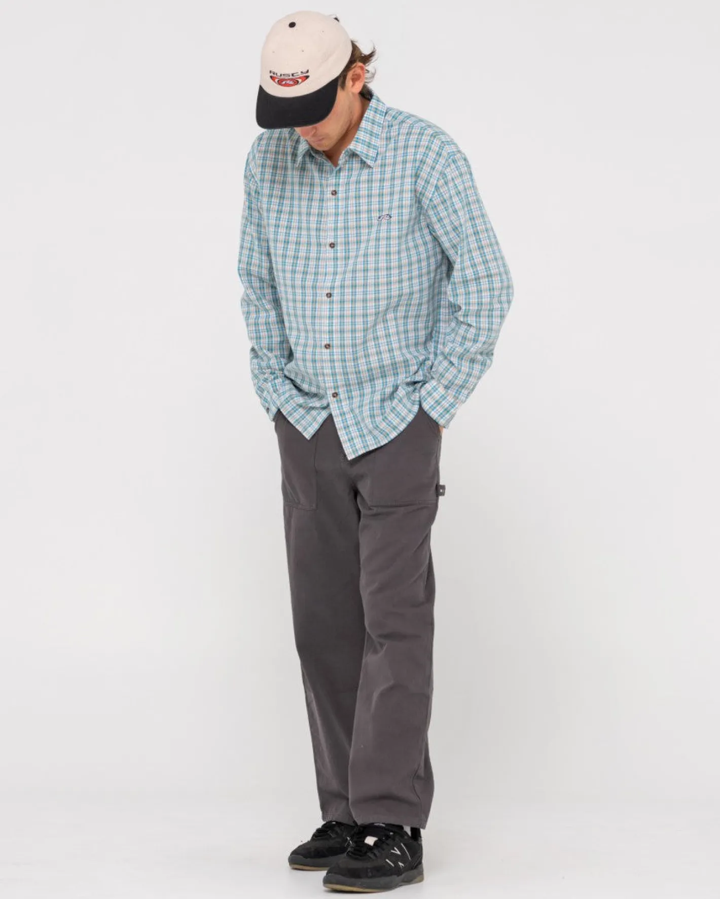 Discount Datsun Relaxed Check Long Sleeve Shirt Mens Shirts