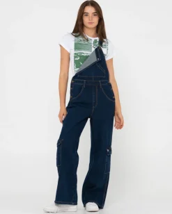 Sale Dax Denim Cargo Overalls Womens Denim