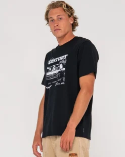 Cheap Distort Short Sleeve Graphic Tee Mens Tees