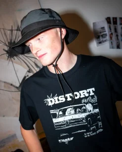 Cheap Distort Short Sleeve Graphic Tee Mens Tees