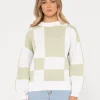 Outlet Dora Contrast Crew Neck Knit Womens Knitwear