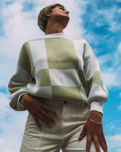 Outlet Dora Contrast Crew Neck Knit Womens Knitwear