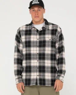 Clearance Dry Eyes Long Sleeve Flannel Shirt Mens Shirts
