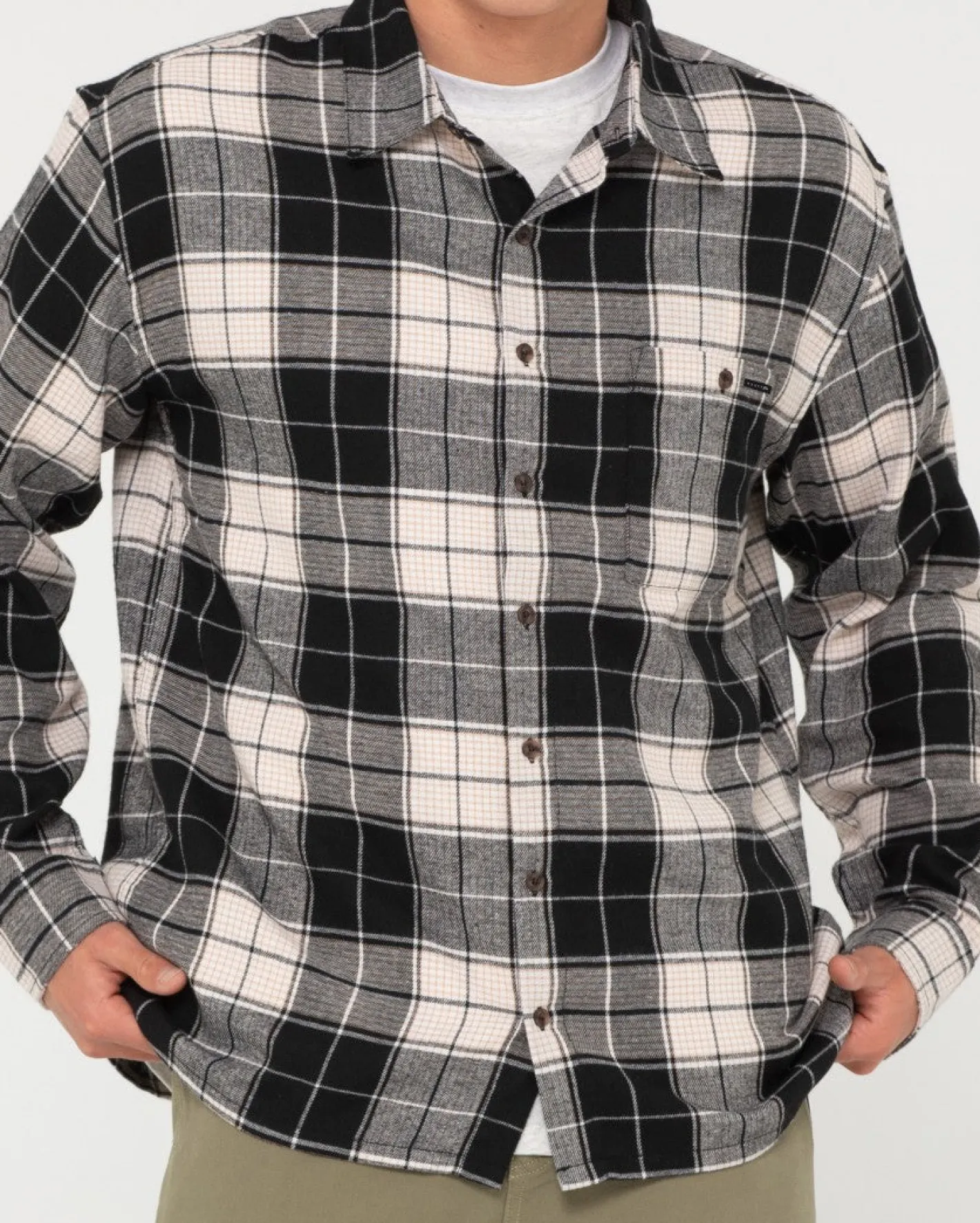 Clearance Dry Eyes Long Sleeve Flannel Shirt Mens Shirts