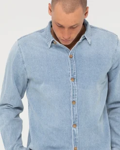 Hot Dryver Denim Long Sleeve Shirt Mens Shirts