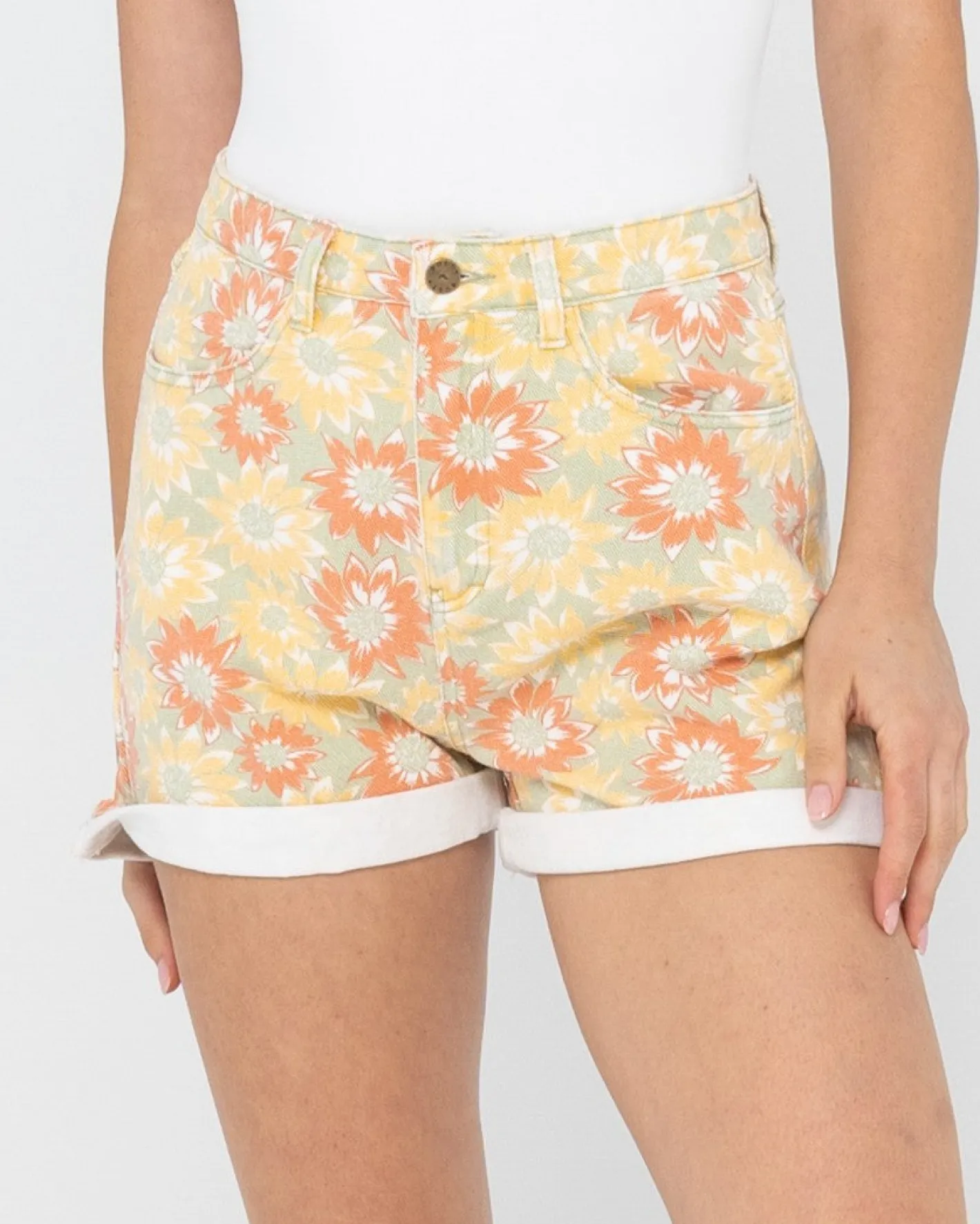 Store Duke High Waisted Denim Short Womens Shorts
