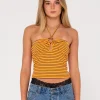 Clearance Emma Striped Halter Neck Top Womens Fashion Tops