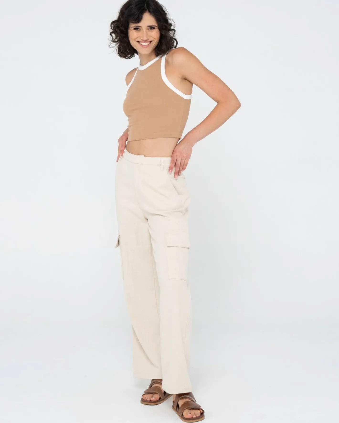 Sale Everywhere Contrast Crop Racer Tank Womens Tees & Tanks
