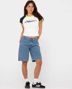 Fashion Flip Mommy Low Rise Baggy Jort Womens Jorts