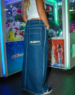Shop Flip Mommy Low Rise Denim Maxi Skirt Womens Skirts