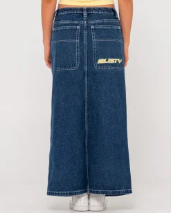 Shop Flip Mommy Low Rise Denim Maxi Skirt Womens Skirts