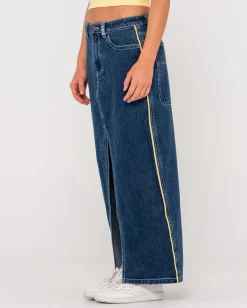 Shop Flip Mommy Low Rise Denim Maxi Skirt Womens Skirts