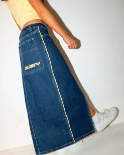 Store Flip Mommy Low Rise Denim Maxi Skirt Womens Denim
